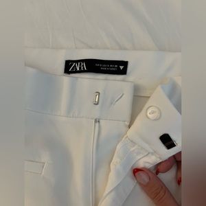 Zara cropped white pants